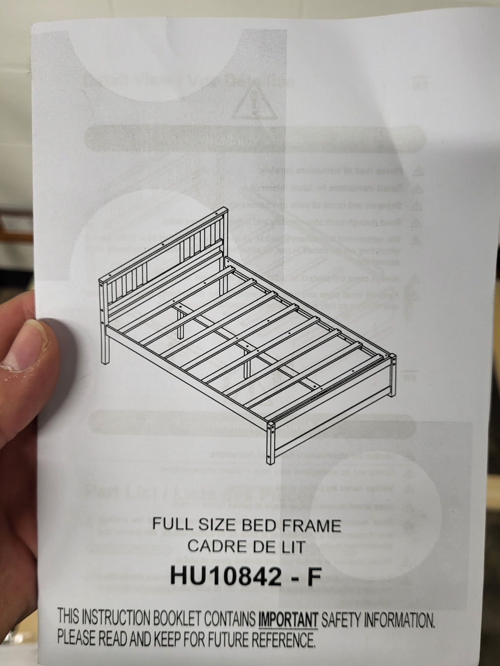 Full Size Bed Frame (Fully Assembled)