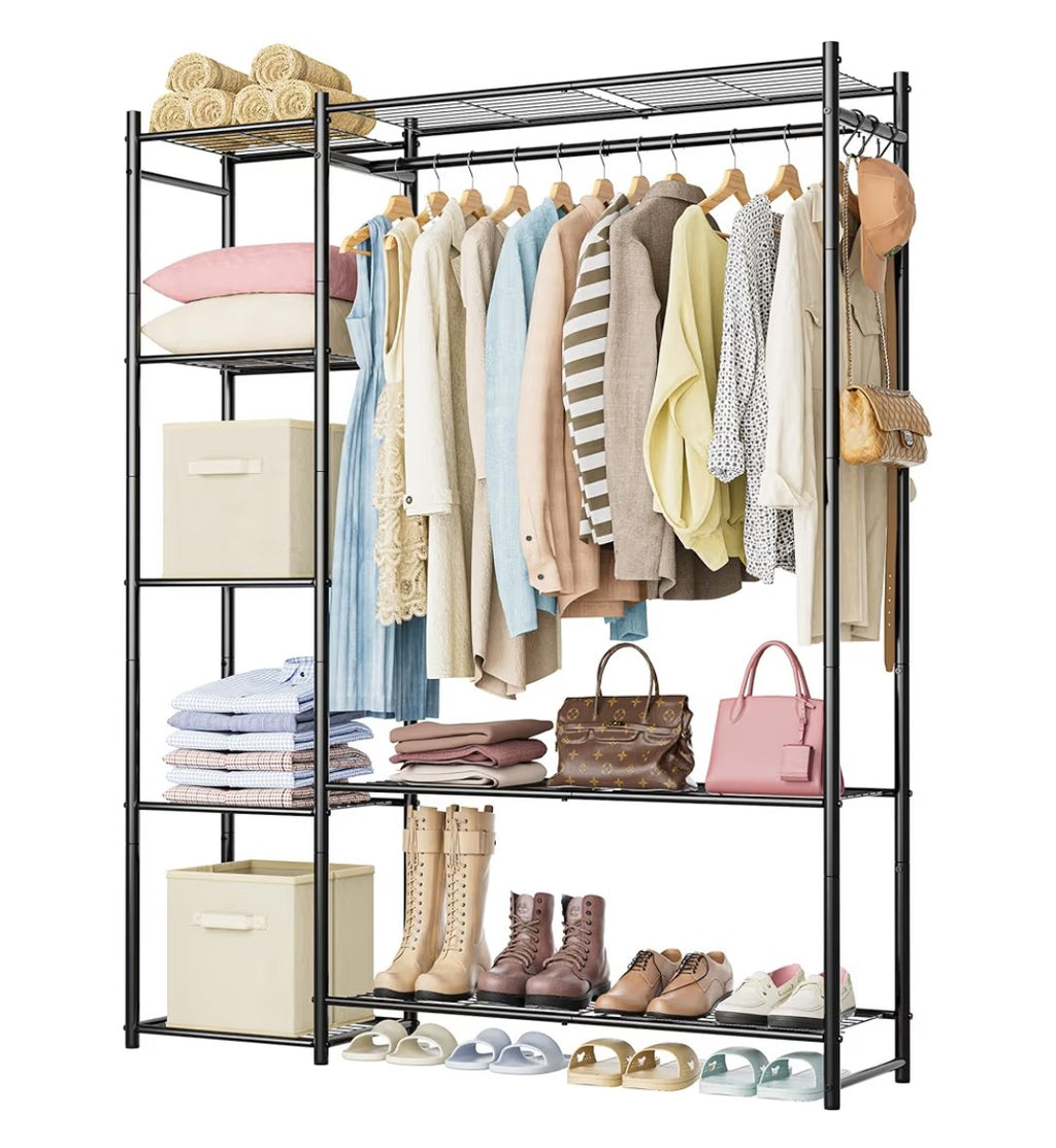 Wardrobe Closet, Portable Clothes Rack 4-Tiers