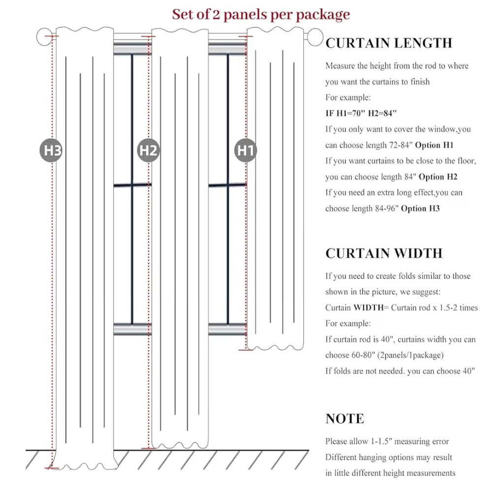 QJMYDECO Blackout Curtains 84in 2 Panels (Natural Linen)