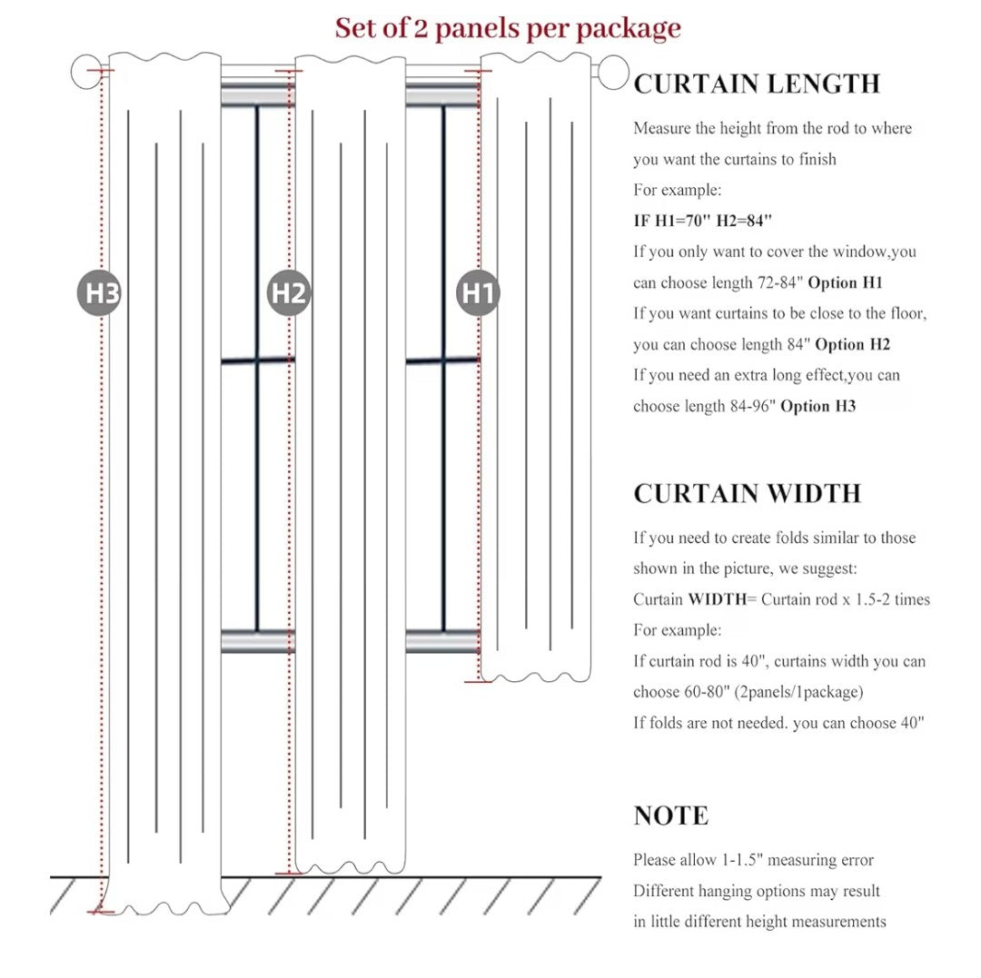 QJMYDECO Blackout Curtains 84in 2 Panels (Natural Linen)
