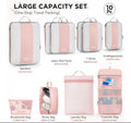 10 Set Compression Packing Cubes for Travel Essentials Women