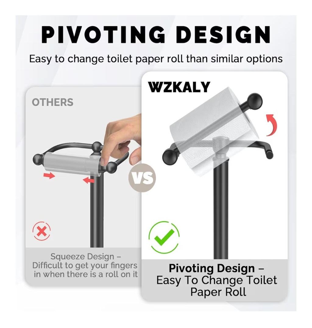 Toilet Paper Holder Stand (Black)