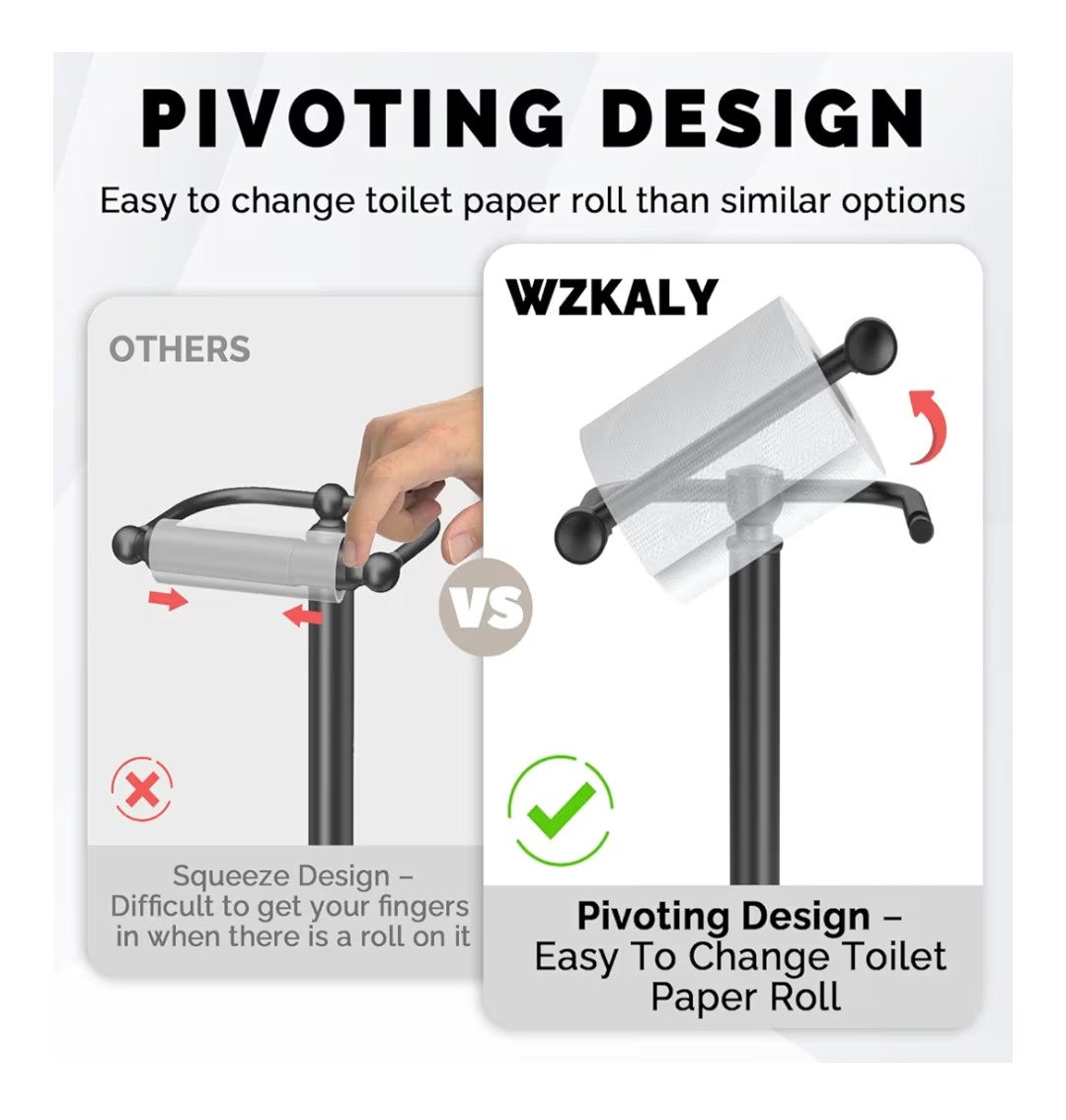 Toilet Paper Holder Stand (Black)