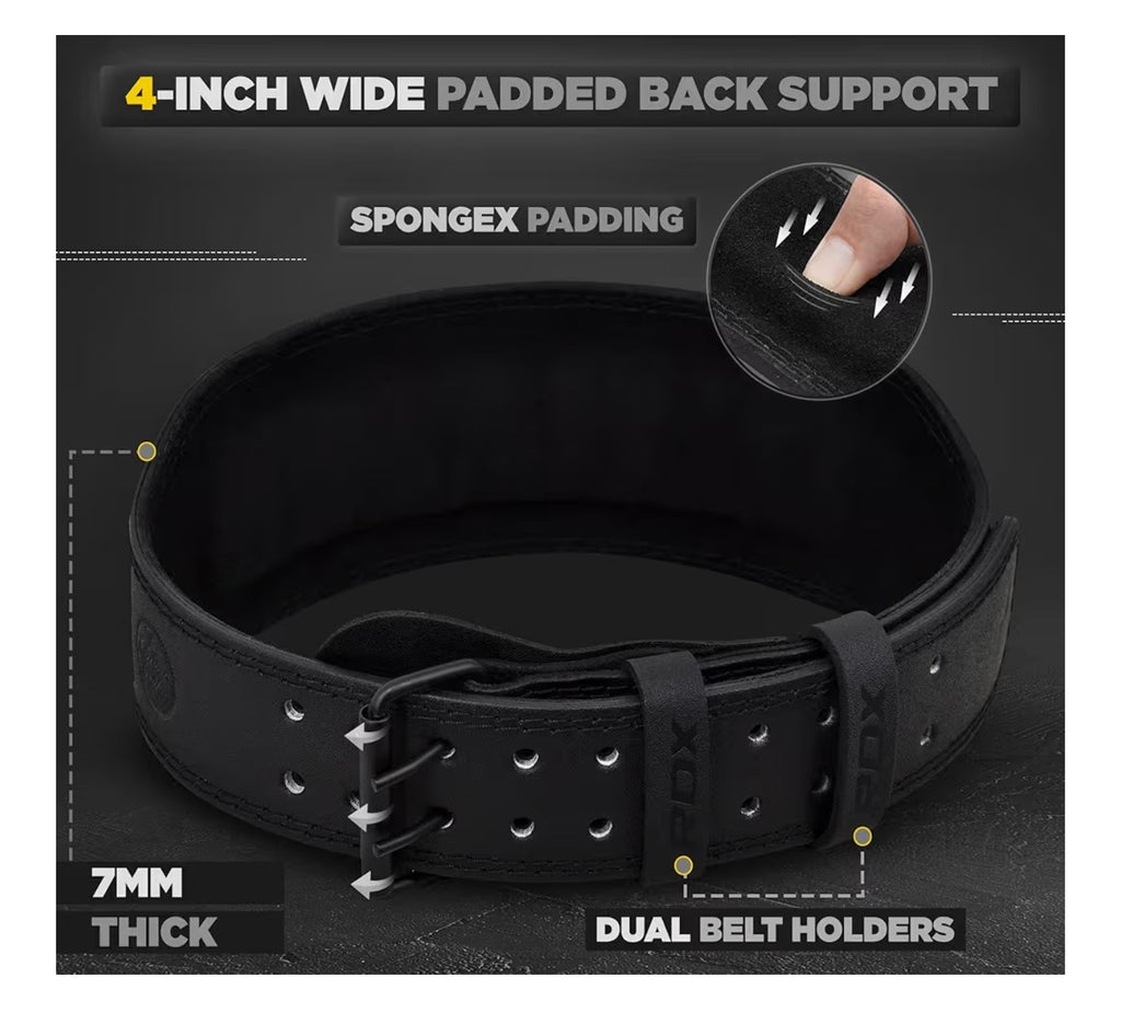 RDX Weight Lifting Belt Gym Fitness, Cowhide Leather, 4”