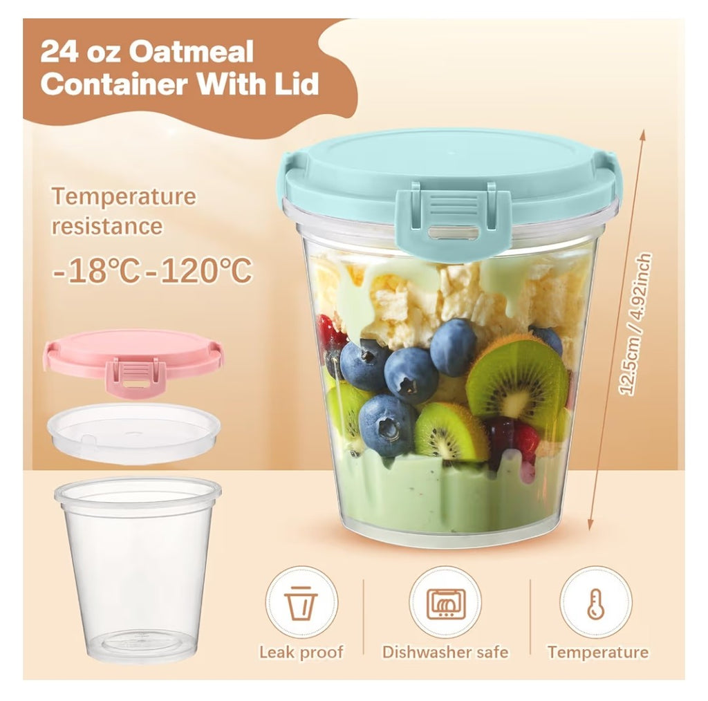 10 Piece 24oz Oats Jars with Leakproof Lids