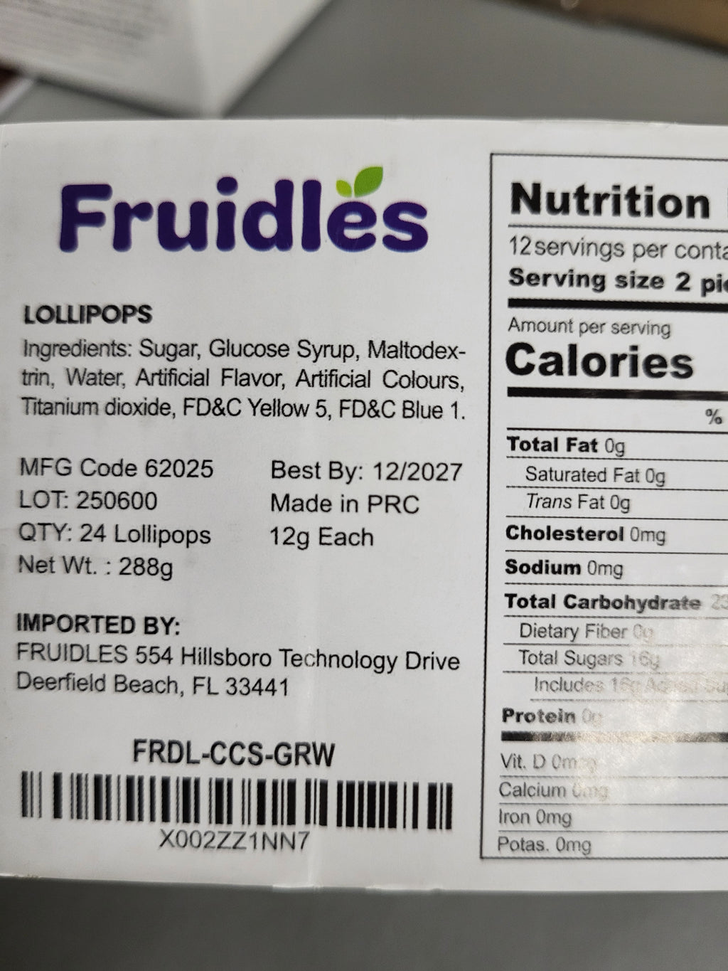 Fruidles Apple Flavor Candy Canes (24 pack)
