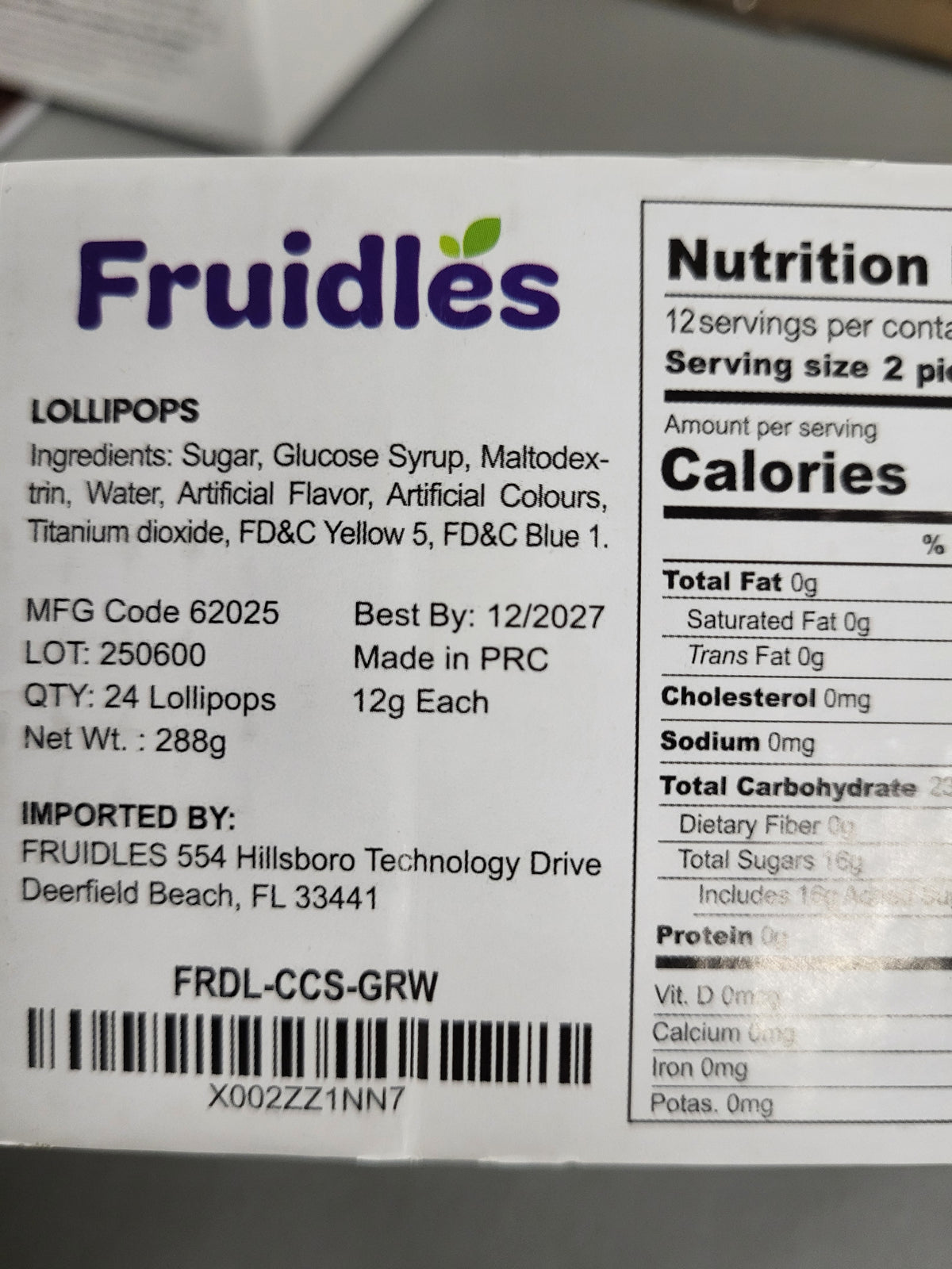 Fruidles Apple Flavor Candy Canes (24 pack)