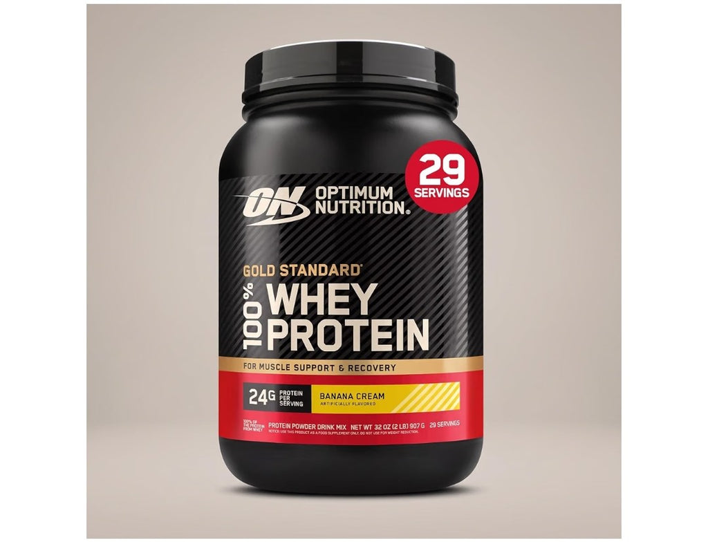 Optimum Nutrition Gold Standard Whey Protein Powder, Banana Cream (2lbs)