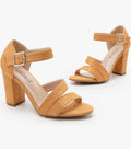 Sandalup Chunky Black Heel Sandal with Open Toe (Size 8)