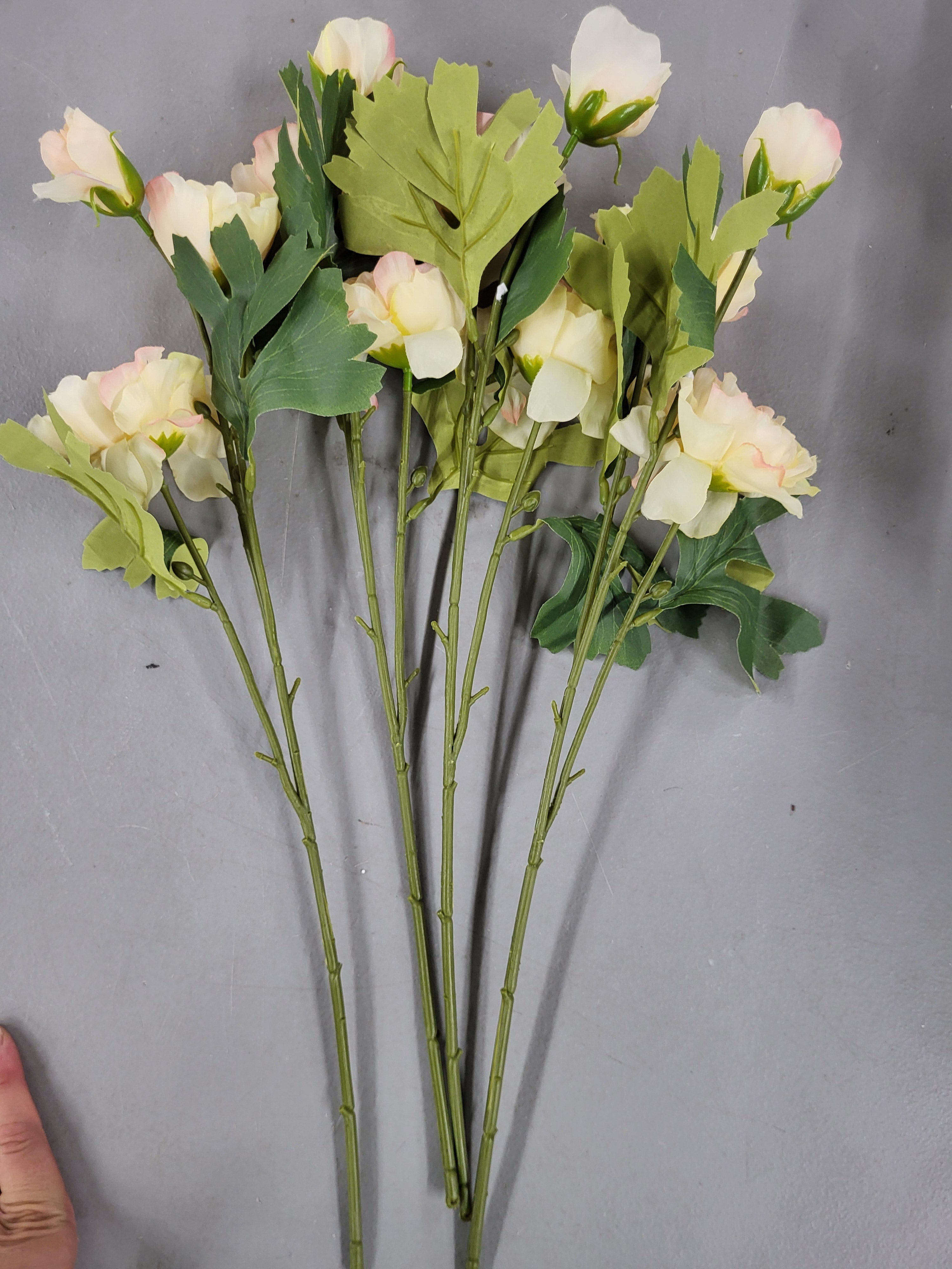 Artificial Champagne Roses (4 pack)
