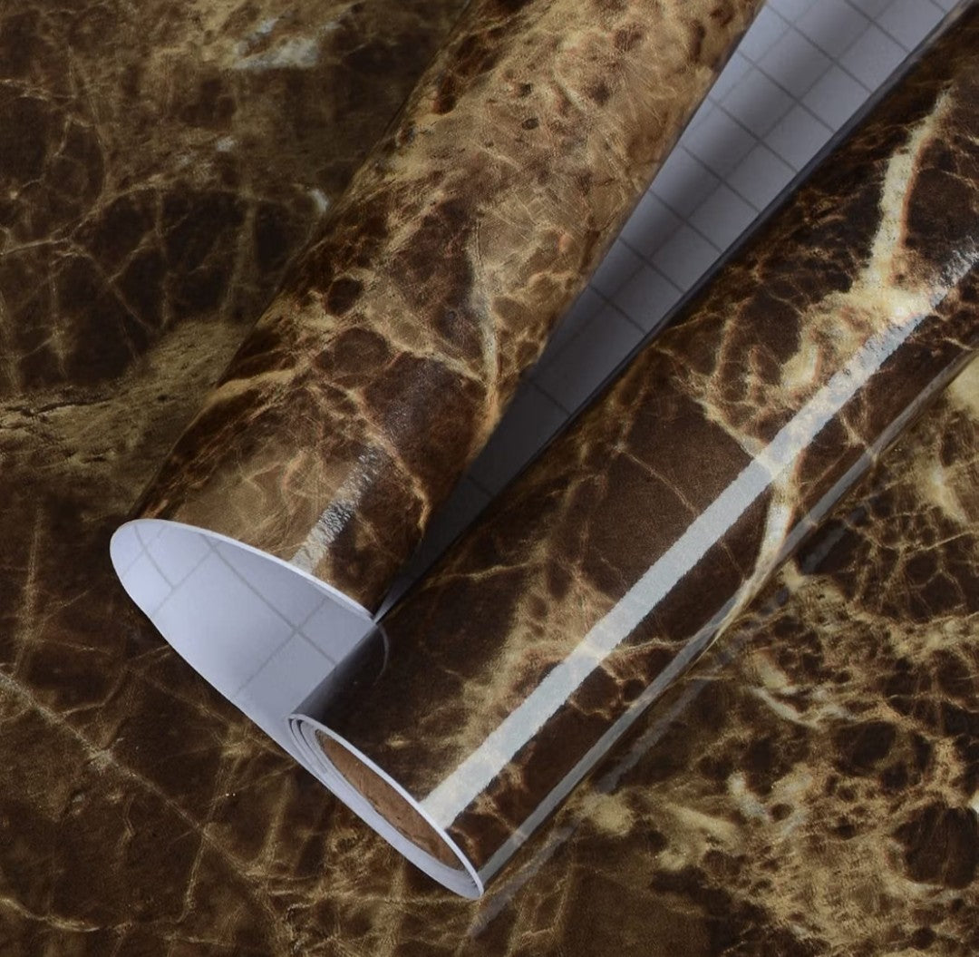 Brown Marble Granite Peel and Stick Wallpaper 15.8" x 197"