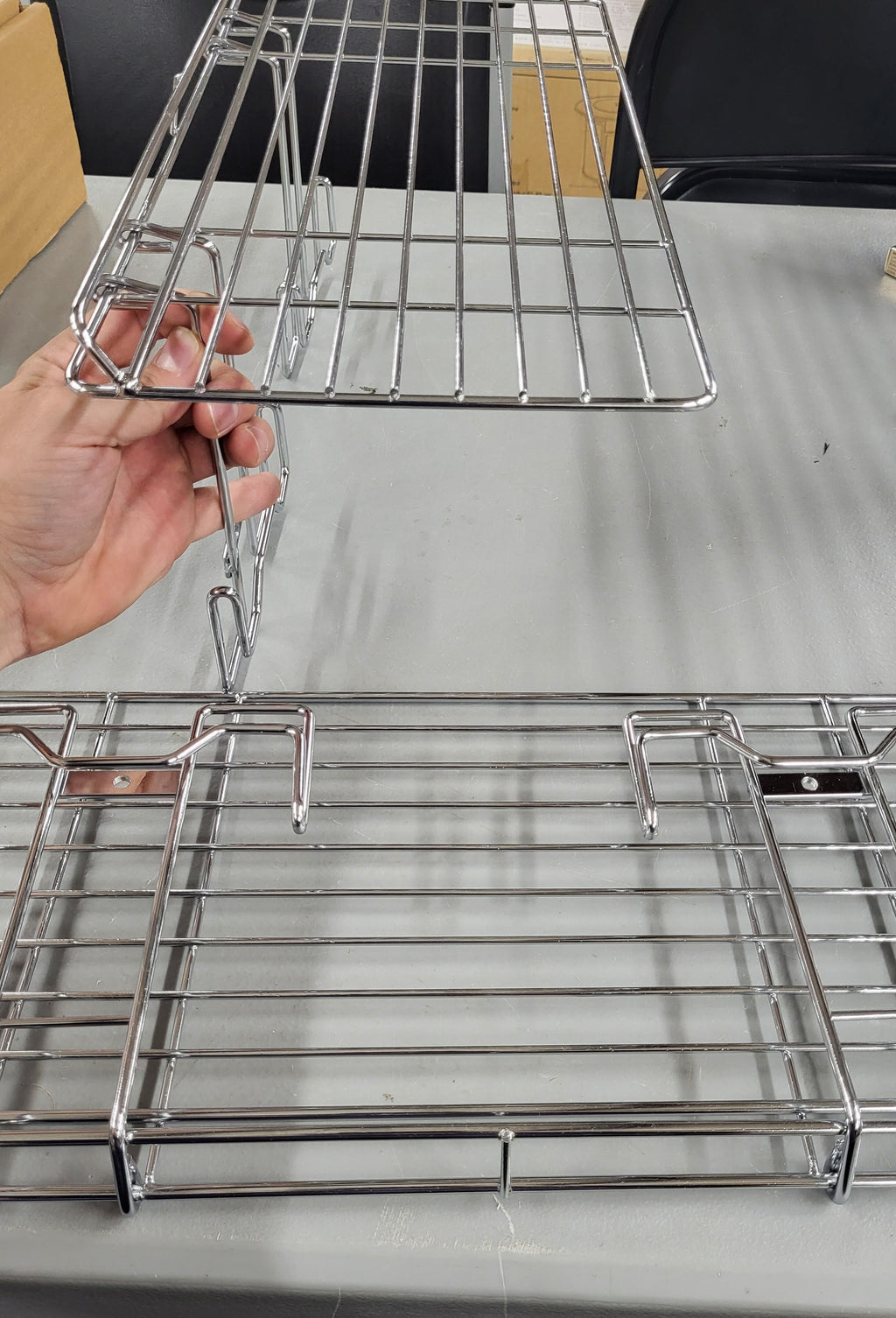 Geesta 2Pcs Blackstone Griddle Warming Rack, Heavy Duty Steel Grill Warming Rack Compatible with 17/22/28/36 Inch Blackstone Griddles and Most Tabletop Flattop Griddle Accessories