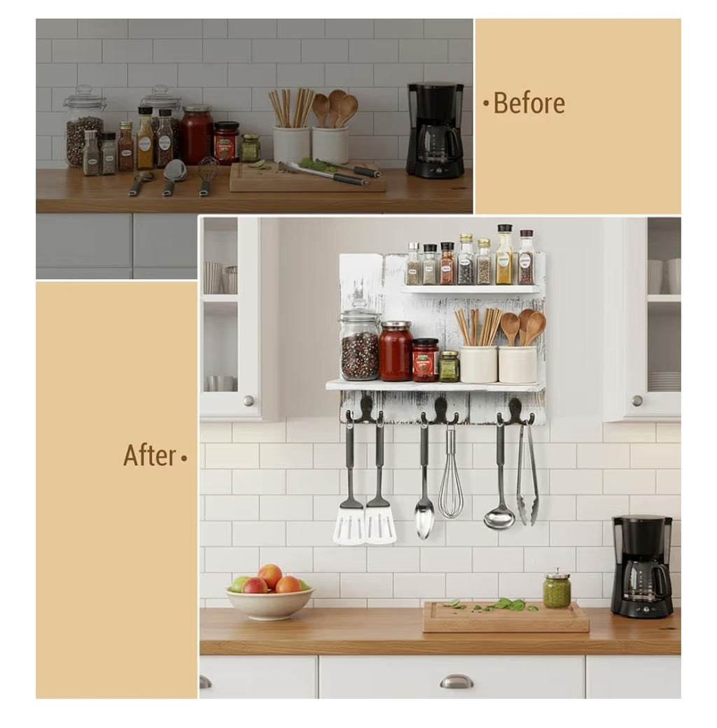 2-Tier Wall Mounted Bathroom Storage Shelves
