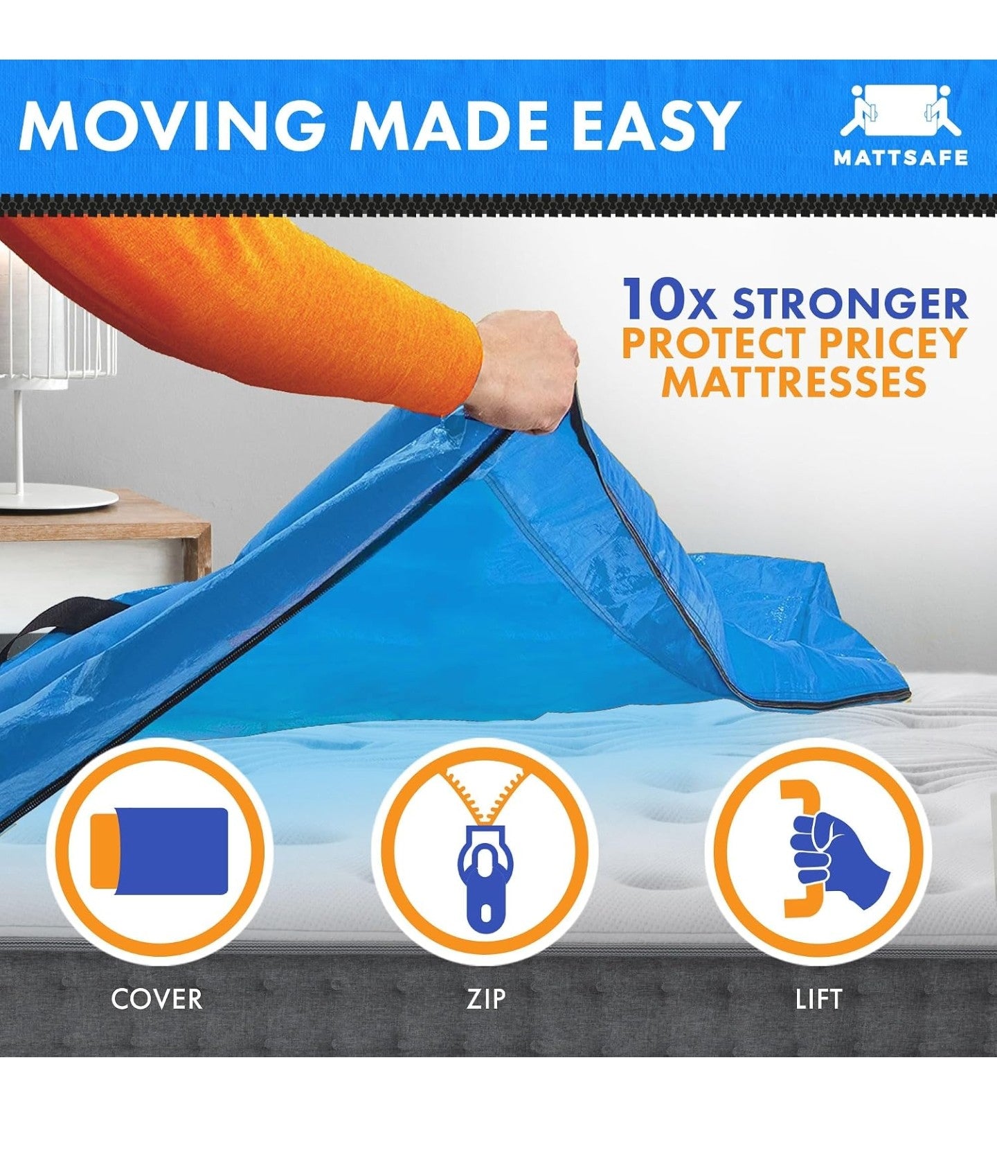 Nordic Elk Mattress Bags for Moving and Storage.