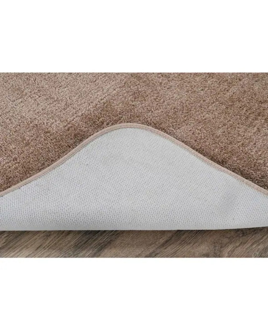 Traditional Taupe Red 2 Piece Bathroom Rug Set