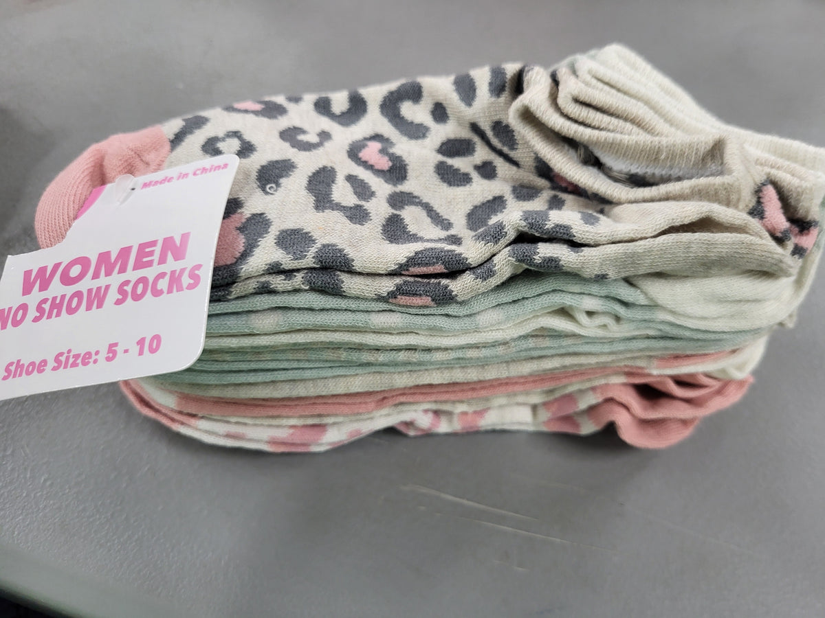 Women's No Show Socks (Shoe Size 5-10)