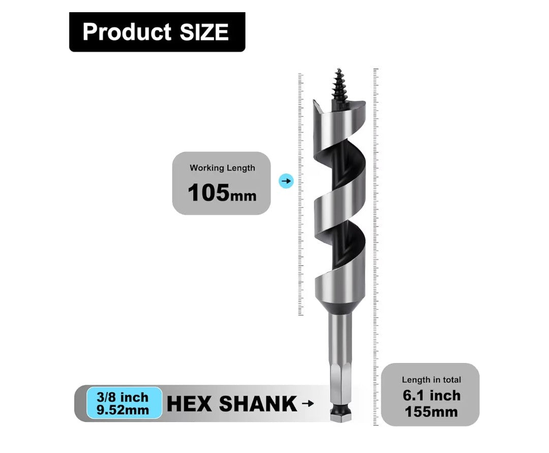 Auger Bit for Wood 1x6.1in (26x155mm)