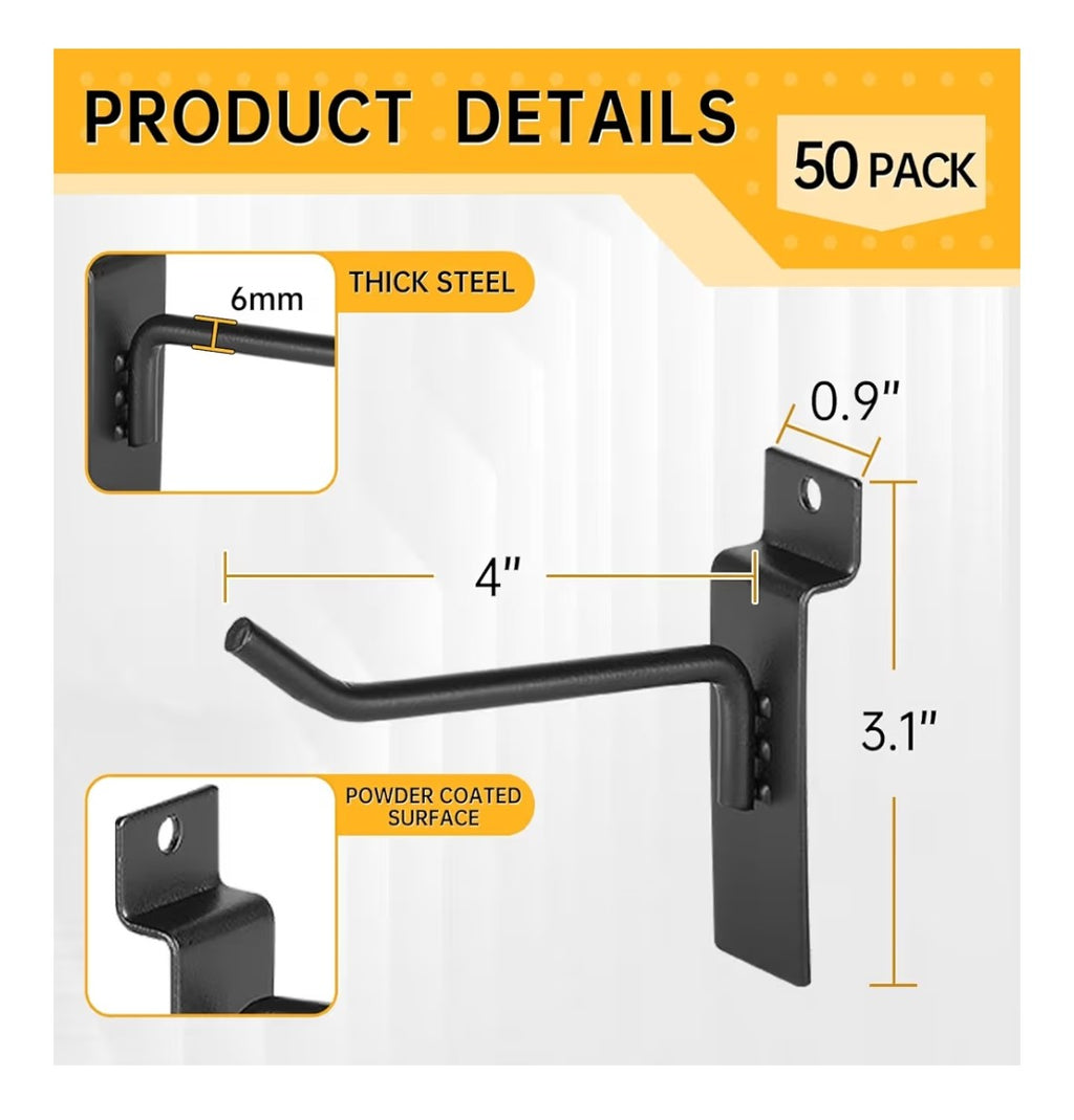 Slatwall Hooks 50 pack