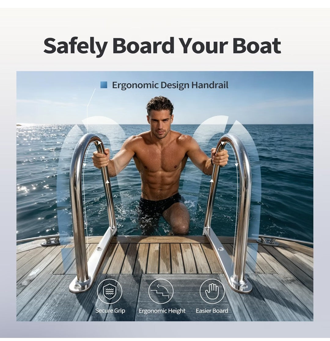 Manumarine 4 Step Pontoon Boat Ladder