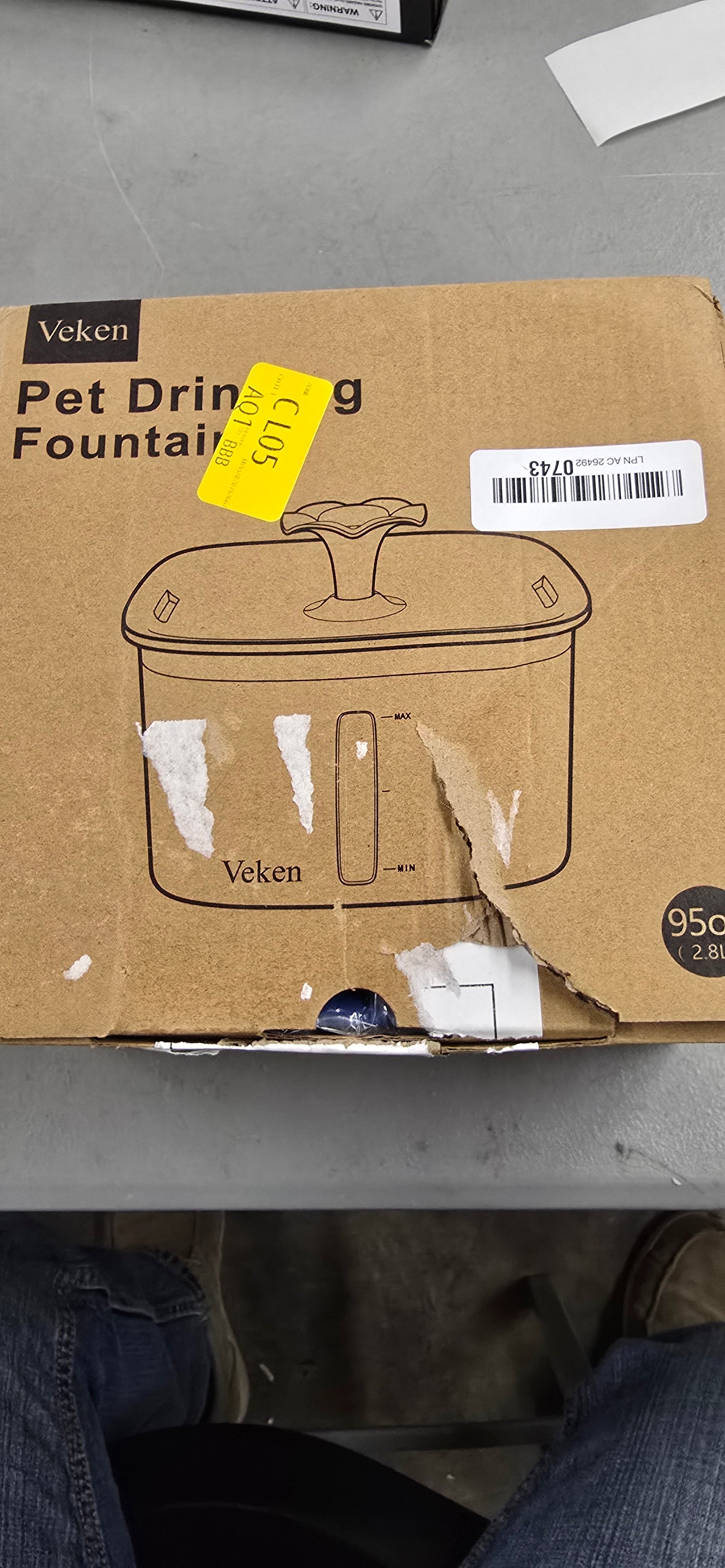 Veken Innovation Award Winner 95oz/2.8L Pet Fountain
