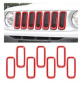 JeCar Front Grille Inserts 2016-2018 Jeep Renegade 7 pack (Red)