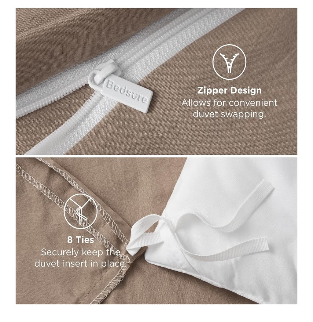 Bedspread Duvet Cover Queen Size (Khaki)