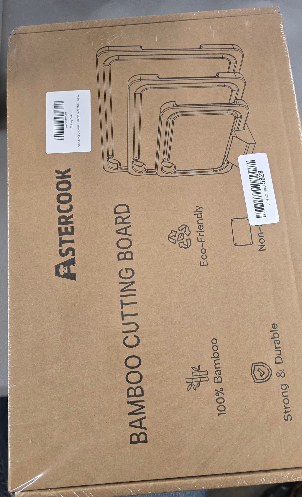 Astercook Deep-Carbonized Bamboo Cutting Boards for Kitchen.