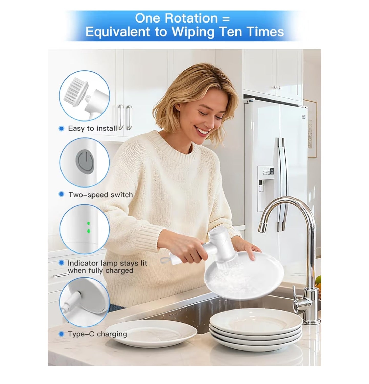 Electric Spin Scrubber - Cordless IPX7