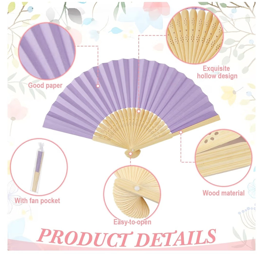Folding Paper Fans (50 count)