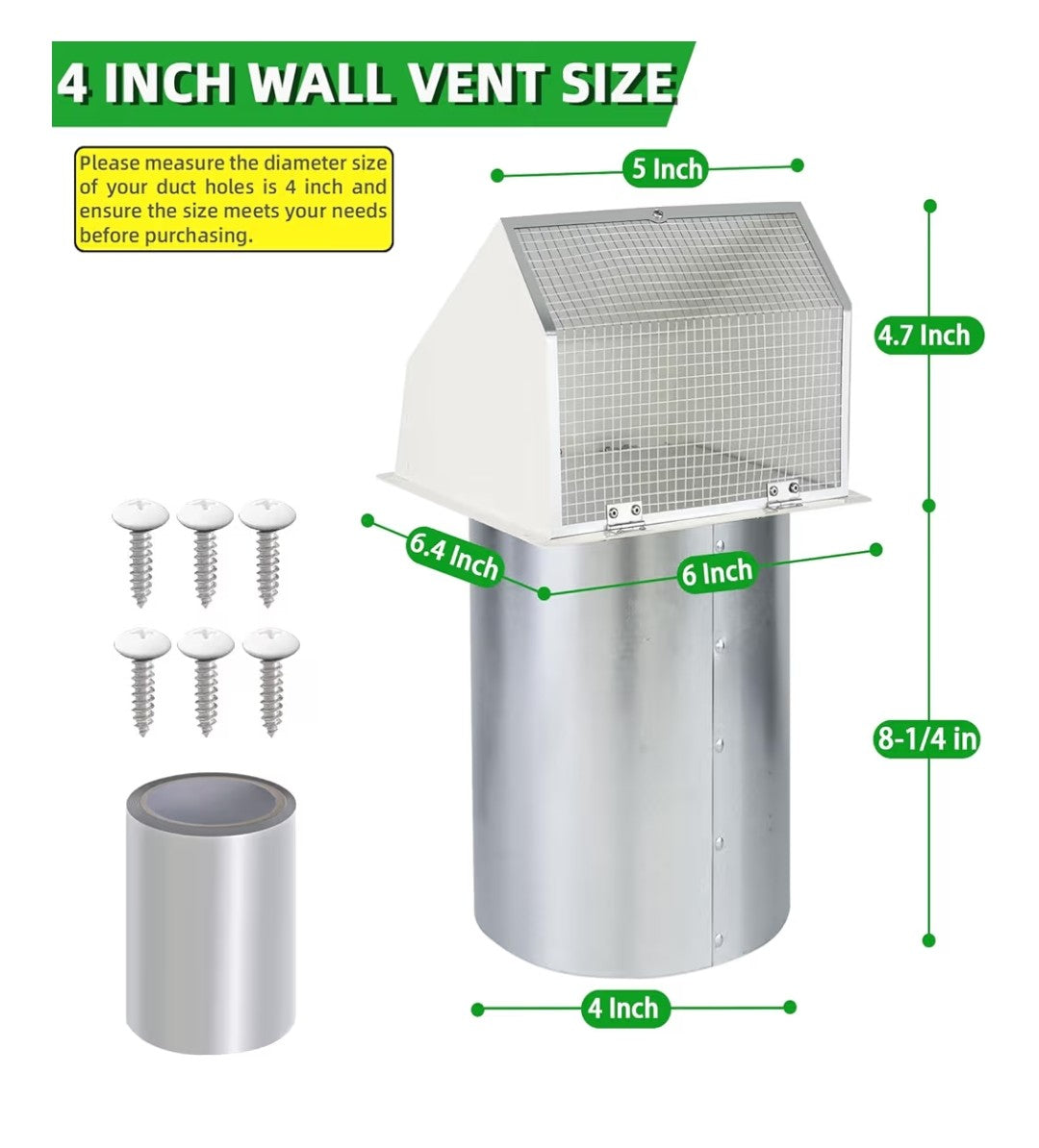 Dryer Vent Cover 3in (White)