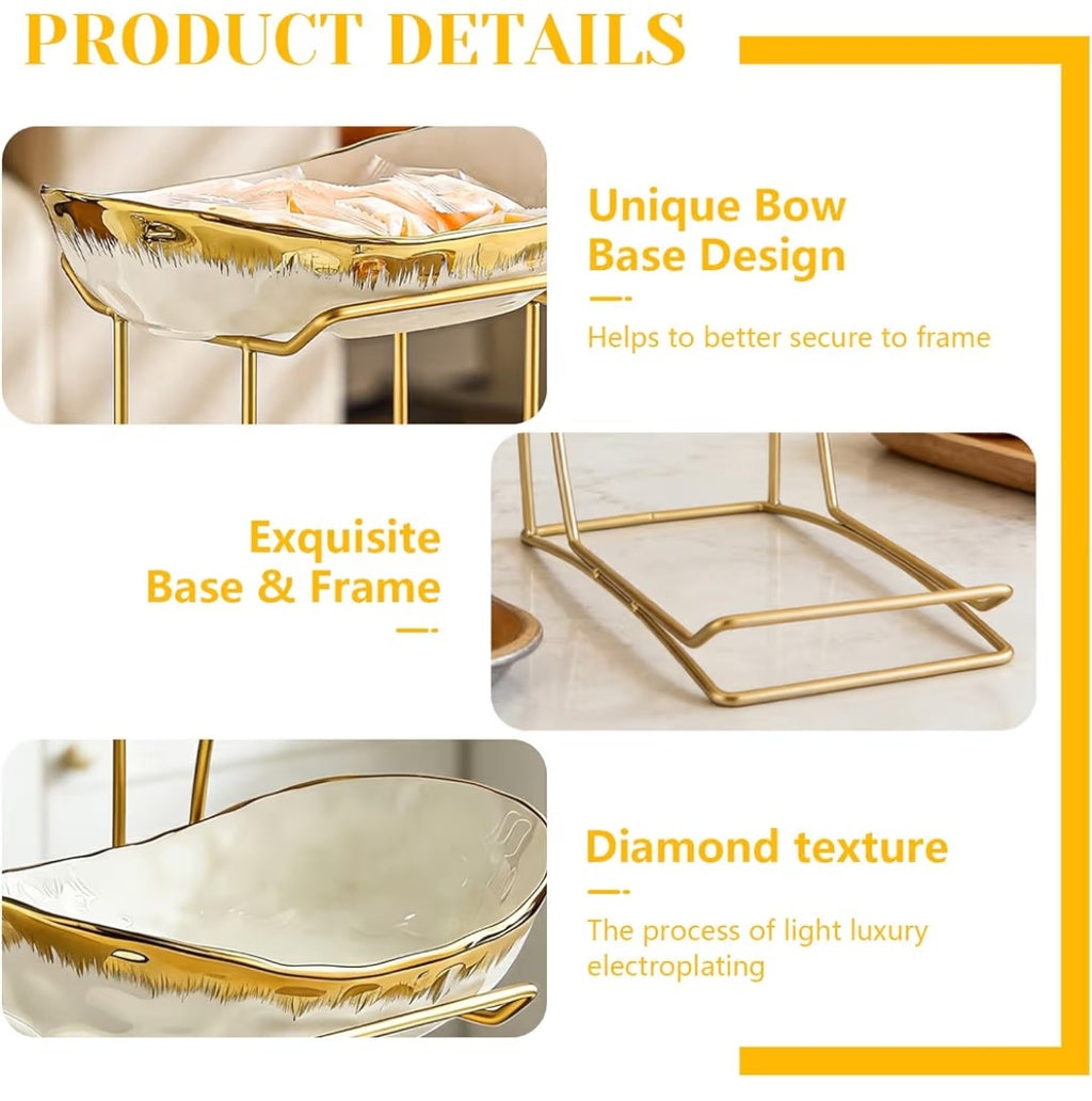 YYW 3 Tier Ceramic Fruit Bowl