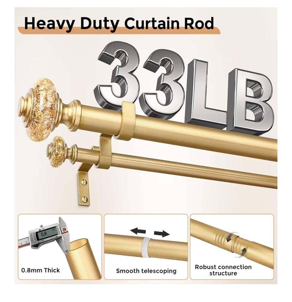 Wolistsa Gold Curtain Rods