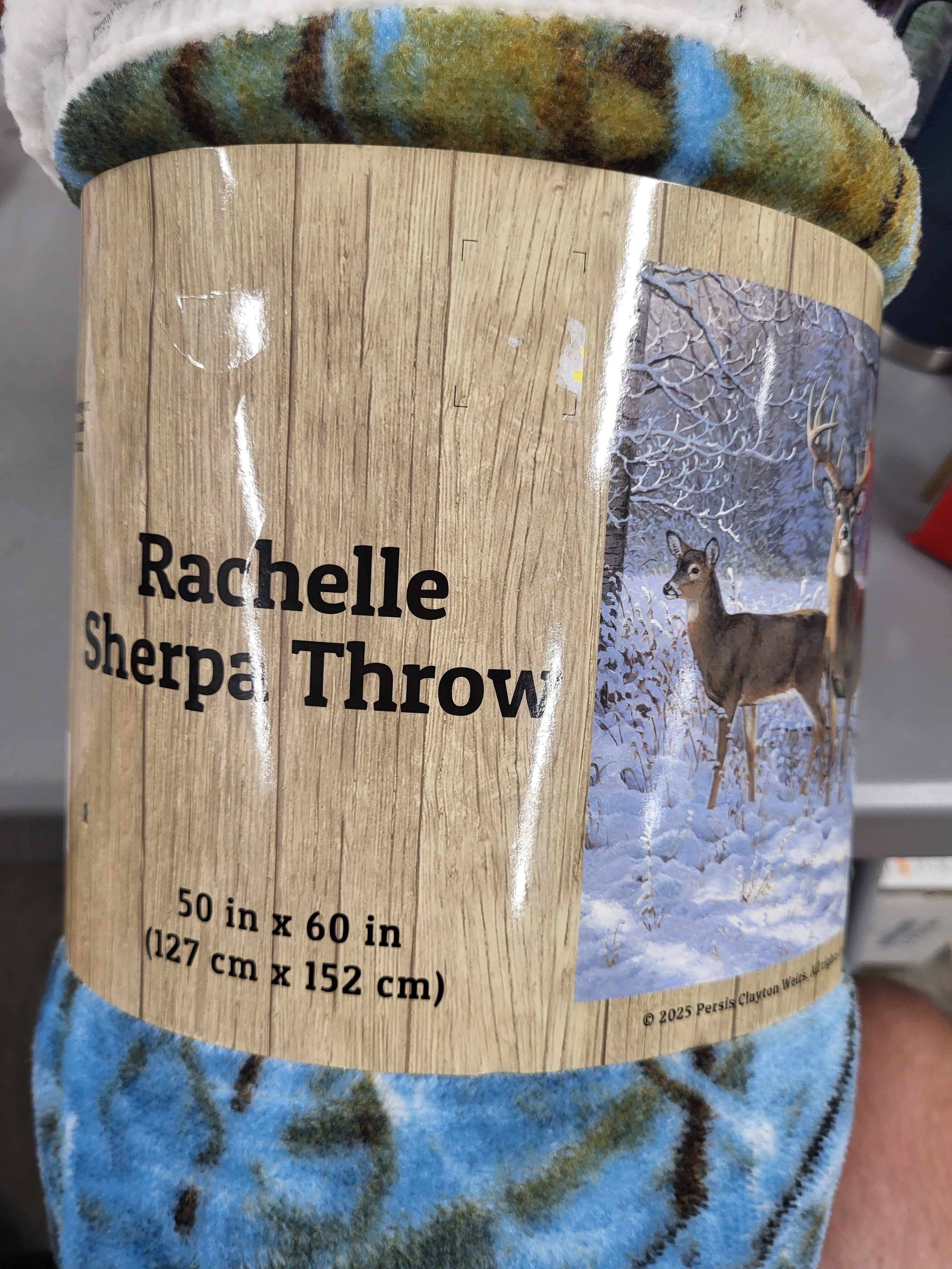 Rachelle Sherpa Throw Blanket Deer Image