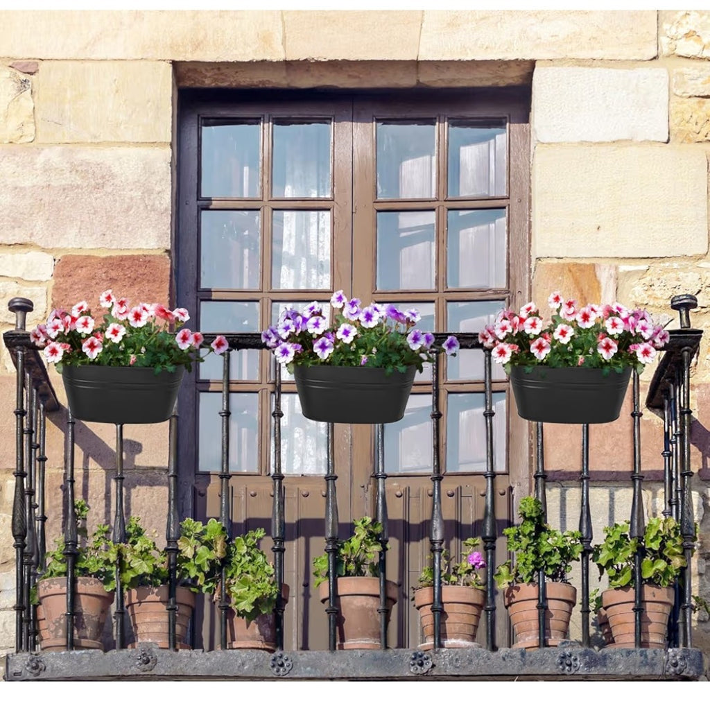 Hanging Flower Pots for Railing Fence 3 pieces
