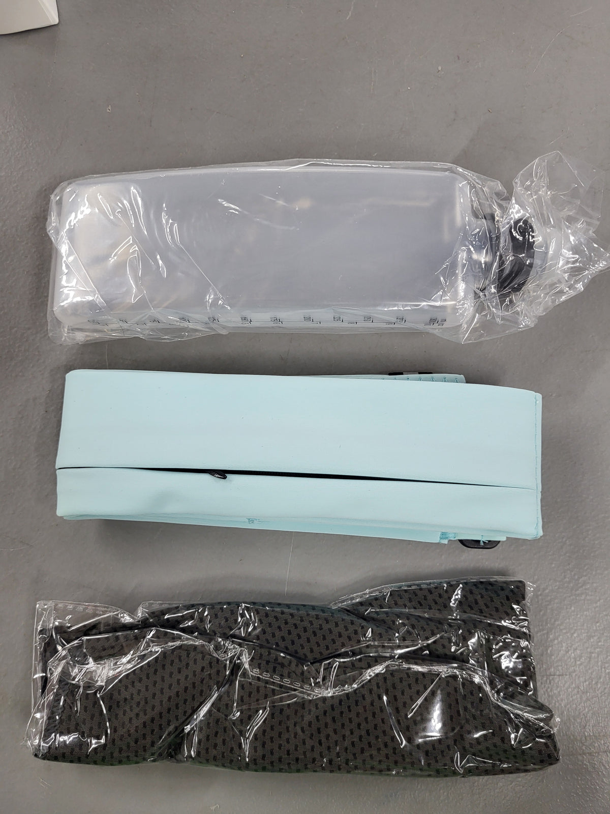 Running Belt with Water Bottle and cooling Towel, Light Blue NOT Black