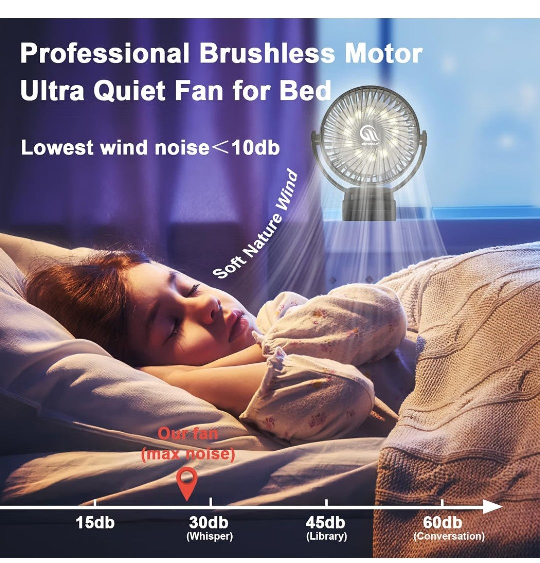 Portable Fan with Remote Control And LED Lights