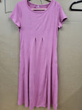 Casual Loose Plain Pleated Dress (Medium)