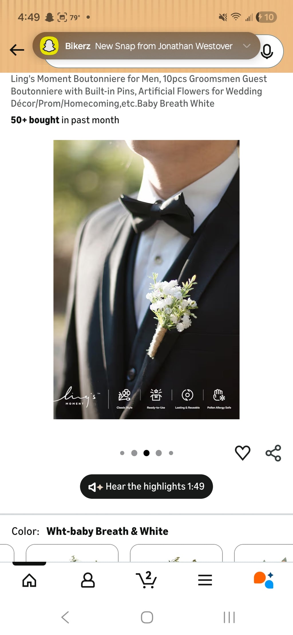 Ling's Boutonniere 10pcs (White)
