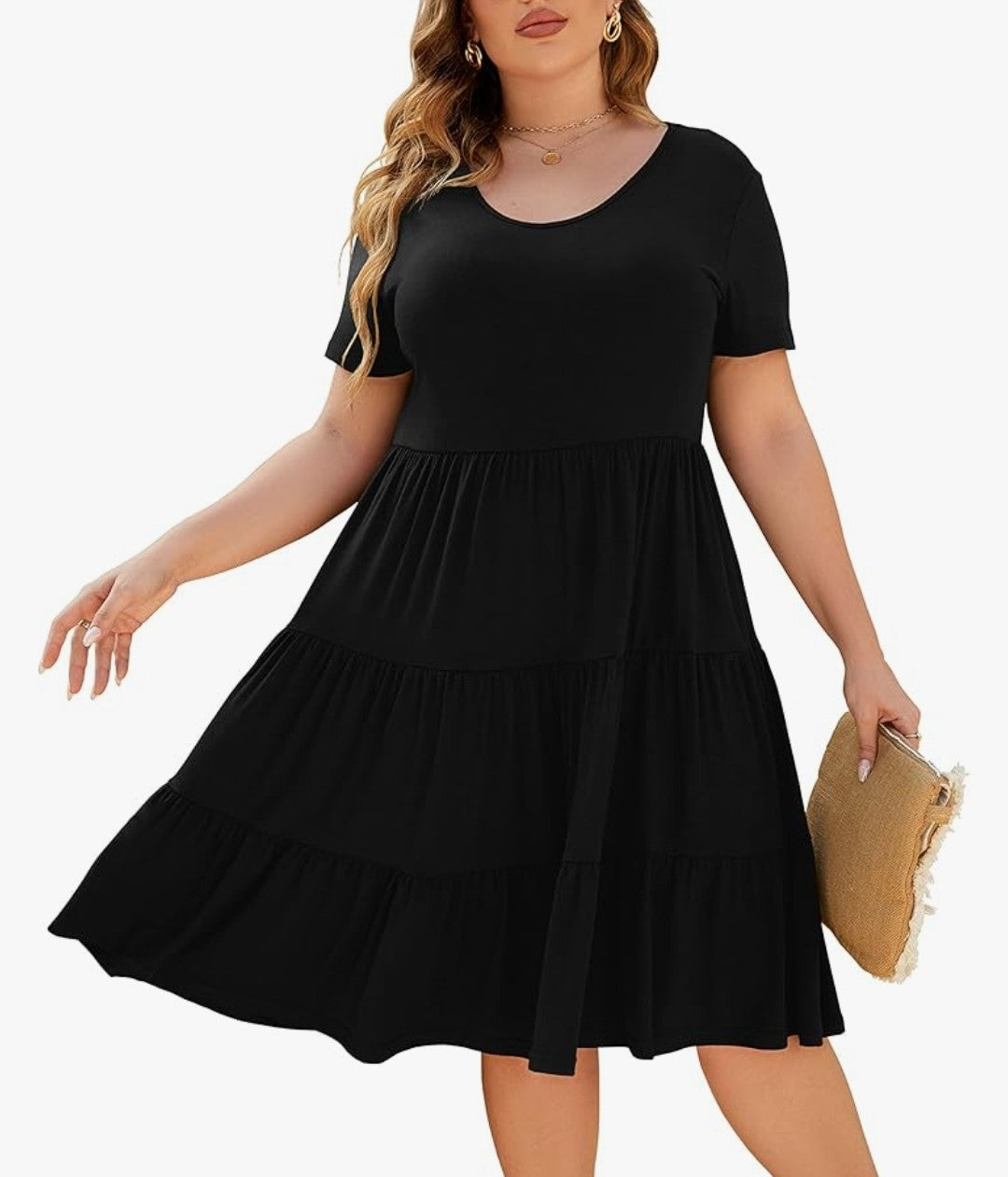 Summer Tiered Dress Short Sleeve (Size 2XL)