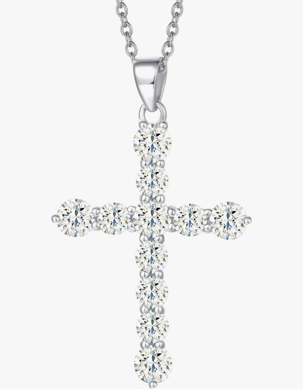 ZhenCai Cross Necklace S925 and Cubic Zirconia
