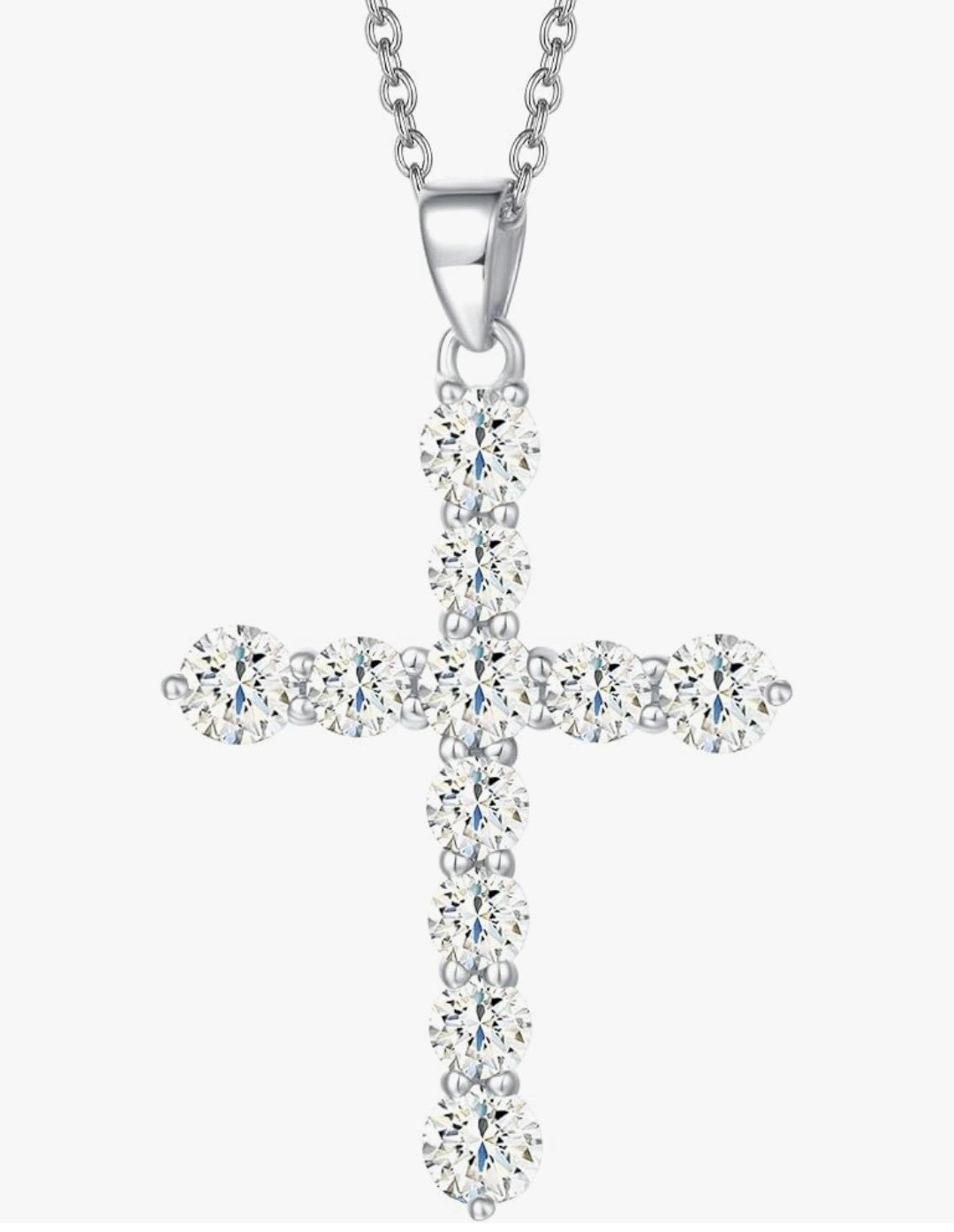 ZhenCai Cross Necklace S925 and Cubic Zirconia