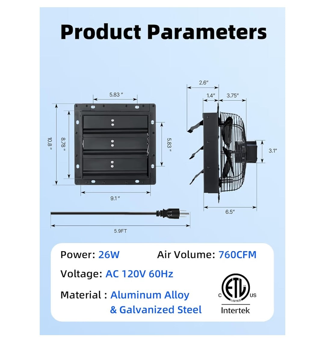 Winding Shutter Exhaust Fan