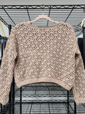 Cropped Crochet Pullover Sweater (XS)