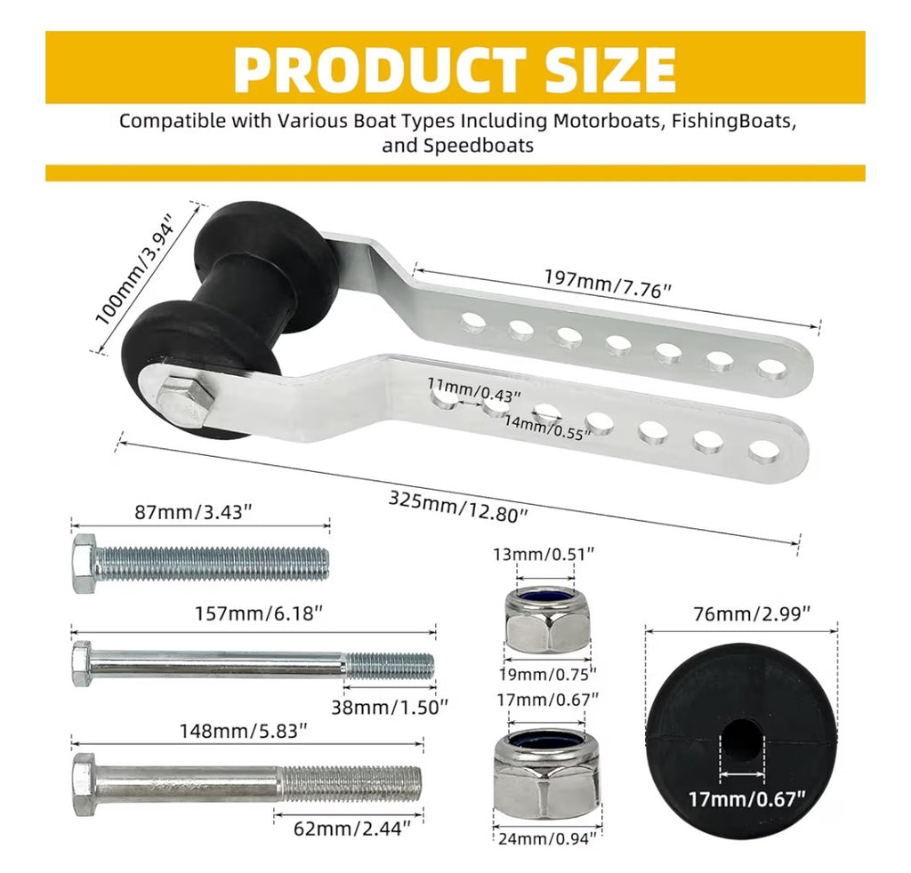 Marine Adjustable Keel Roller Assembly