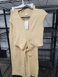 2 Piece Casual Tie Front Top and Wide Leg Pants (Medium)