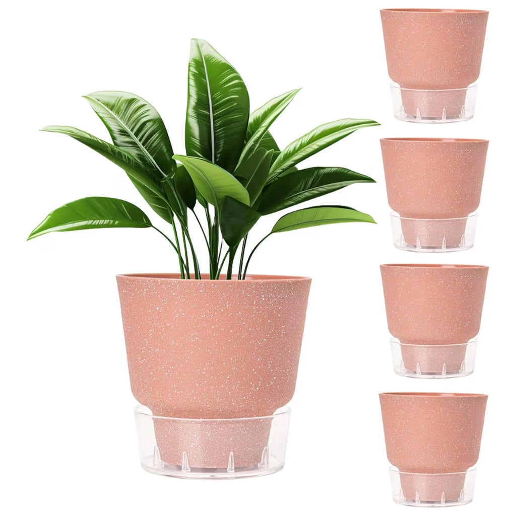 Self Watering Pots for Indoor Plants, with Visible Reservoir.