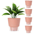 Self Watering Pots for Indoor Plants, with Visible Reservoir.