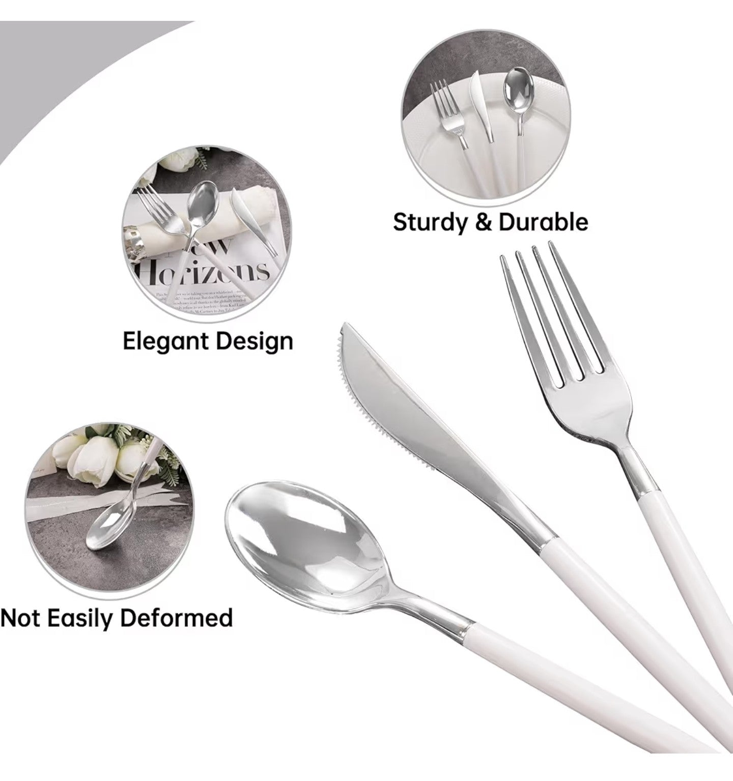 MirthMood 60 PCS Plastic Silverware.