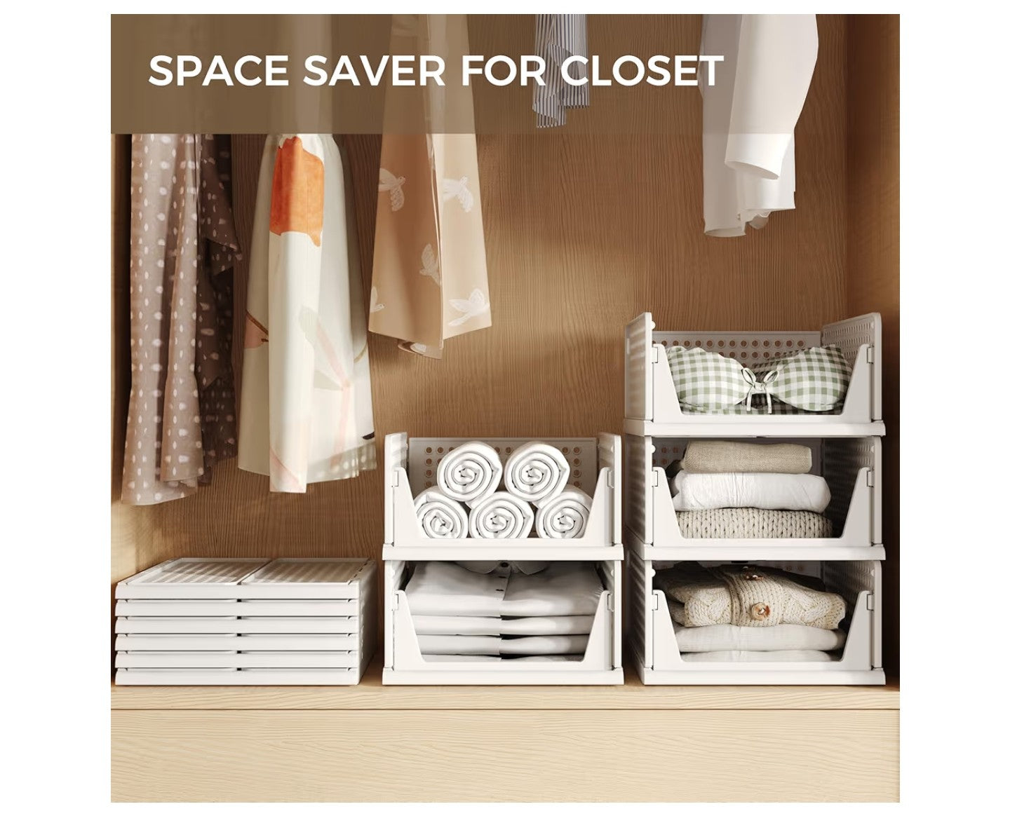 6 Pack Closet Organizers Storage Bins.