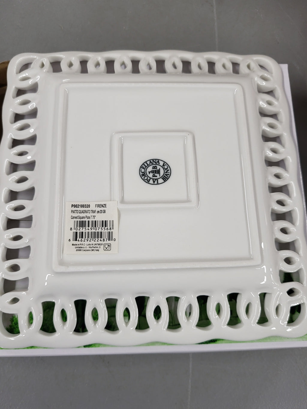 La Porcellana Bianca Firenze Carved Square Plate